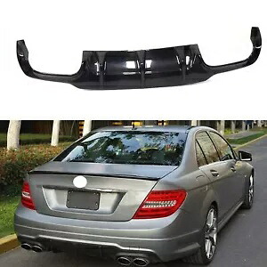 2012-2014 メルセデスベンツ W204 C63 AMG リアバンパーディフューザー カーボンファイバーブラック For 2012-2014 Mercedes Benz W204 C63 AMG Rear Bumper Diffuser Carbon Fiber Black 【並行輸入品】