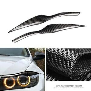 カーボンファイバーヘッドライト眉毛まぶたカバートリム 2006-2011 2007 BMW E90 E91 Carbon Fiber Headlights Eyebrow Eyelid Cover Trim For 2006-2011 2007 BMW E90 E91 【並行輸入品】