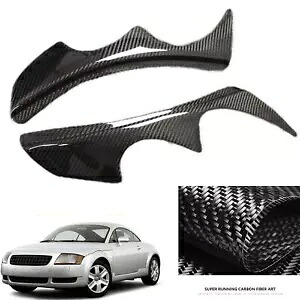 カーボンファイバーヘッドライト眉毛まぶたトリムアウディ TT Mk1 クーペ 1998-06 2002 Carbon Fiber Headlight Eyebrows Eyelids Trim For Audi TT Mk1 Coupe 1998-06 2002 【並行輸入品】