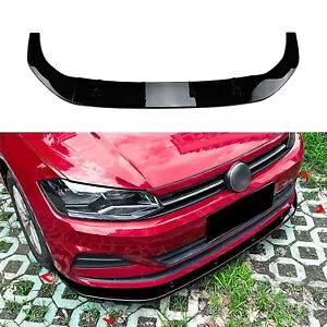 フロントバンパースポイラーリップキット VW ポロ MK6 5 ドア 2019-2022 光沢のある黒 Front Bumper Spoiler Lip Kit For VW Polo MK6 5 Door 2019-2022 Glossy Black 【並行輸入品】
