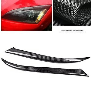 フォードフォーカス 2005-2008 2007 ヘッドライト眉毛まぶたカバートリムカーボンファイバー For Ford Focus 2005-2008 2007 Headlight Eyebrow Eyelid Cover Trim Carbon Fiber 【並行輸入品】