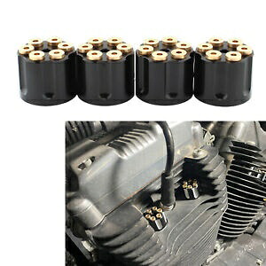 エンジンスパークプラグナットキャップキット ハーレーダビッドソンツインカムモデル 1999+ ブラック Engine Spark Plug Nut Cap Kit For Harley Davidson Twin Cam models 1999+ Black 【並行輸入品】