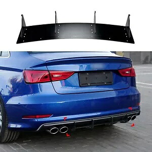 リアバンパーディフューザーリップふかひれスポイラーボディキットアウディ 8V セダン 2013-2015 Rear Bumper Diffuser Lip Shark Fin Spoiler Body Kit For Audi 8V Sedan 2013-2015 【並行輸入品】