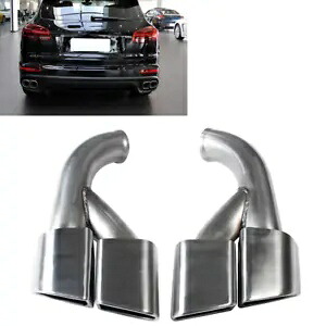 排気マフラーパイプ ポルシェ カイエン 958.2 V6 ベース 2015-17 ブラッシュシルバー D Exhaust Muffler Pipe for Porsche Cayenne 958.2 V6 Base 2015-17 Brushed Silver D 【並行輸入品】