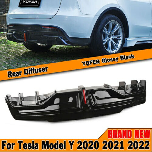 車のリアバンパーディフューザーリップテスラモデル Y 20-2023 2021 YOFER スタイル W/ライト Car Rear Bumper Diffuser Lip For Tesla Model Y 20-2023 2021 YOFER Style W/ Light 【並行輸入品】
