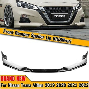 日産ティアナ アルティマ 2019-22 フロントバンパースポイラースプリッターリップキットシルバー新 For Nissan Teana Altima 2019-22 Front Bumper Spoiler Splitter Lip Kit Silver New 【並行輸入品】