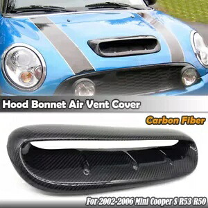 カーボンファイバー フード ボンネット スクープ エアベント 2002-2006 2004 ミニ クーパー S R53 R50 用 Carbon Fiber Hood Bonnet Scoop Air Vent for 2002-2006 2004 Mini Cooper S R53 R50 【並行輸入品】