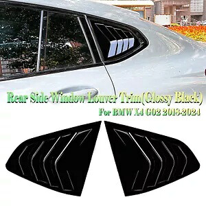 リアサイドウィンドウルーバーシャ??ッタートリムキット BMW X4 G02 M40i 2018-2024 ブラック新 Rear Side Window Louver Shutter Trim Kit For BMW X4 G02 M40i 2018-2024 Black New 【並行輸入品】