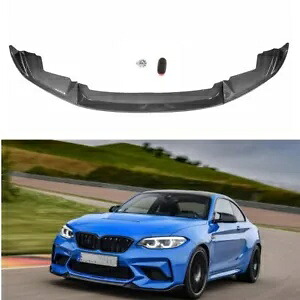 1PC カーボンファイバールックフロントスポイラーウイングリップカバーキット 2019-2021 BMW F87 M2 1PC Carbon Fiber Look Front Spoiler Wing Lip Cover Kit For 2019-2021 BMW F87 M2 【並行輸入品】