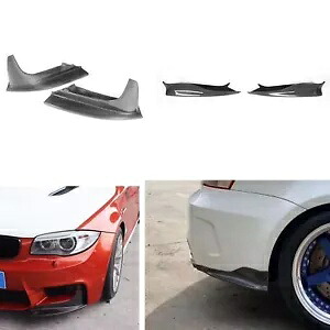 2011-2013 BMW M1 E82 M カーボンファイバーフロント & リアサイドリップスポイラーブラック 4 個 For 2011-2013 BMW M1 E82 M Carbon Fiber Front & Rear Side Lip Spoiler Black 4PCS 【並行輸入品】