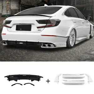 リアバンパーディフューザー + リップサラウンドモールディングトリム 2018 2019 ホンダアコード 10th Rear Bumper Diffuser + Lip Surround Molding Trim For 2018 2019 Honda Accord 10th 【並行輸入品】