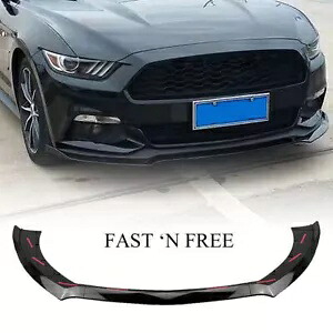 フロントバンパーボディキットスポイラースプリッターフォードマスタング 2015-2017 光沢のある黒 Front Bumper Body Kit Spoiler Splitter For Ford Mustang 2015-2017 Glossy Black 【並行輸入品】