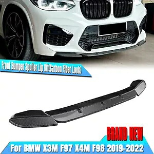2019-2022 BMW X3M X4M フロントバンパースポイラースプリッター ABS カーボンファイバールック 3X For 2019-2022 BMW X3M X4M Front Bumper Spoiler Splitter ABS Carbon Fiber Look 3X 【並行輸入品】