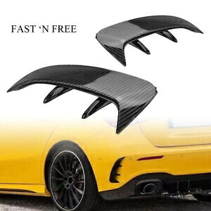 リアカナードエアベントカバートリム 2018-2022 ベンツ A W177 ハッチバックカーボンファイバー Rear Canard Air Vent Cover Trim For 2018-2022 Benz A W177 Hatchback Carbon Fiber 【並行輸入品】