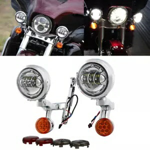 4.5インチ ターンシグナル LED スポットライト フォグライトブラケット ハーレーエレクトラグライド US に適合 4.5\