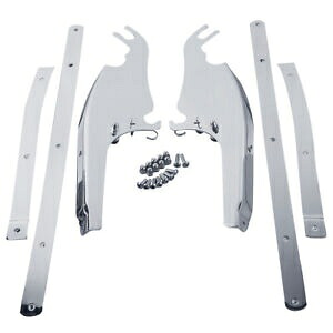 ハーレーヘリテージソフテイルスリムファットボーイデラックス用クロームフロントガラスマウントブラケット Chrome Windshield Mount Bracket For Harley Heritage Softail Slim Fat Boy Deluxe 【並行輸入品】