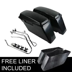 未塗装ハードサドルバッグ & 変換ブラケットハーレーソフテイル FLST 84-17 に適合 Unpainted Hard Saddlebags & Conversion Bracket Fit For Harley Softail FLST 84-17 【並行輸入品】