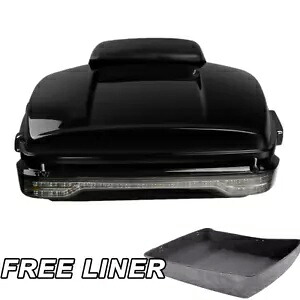 チョップドパック トランク背もたれパッド & LED テールライト ハーレー エレクトラグライド 14-24 用 Chopped Pack Trunk Backrest Pad & LED Tail Light For Harley Electra Glide 14-24 【並行輸入品】