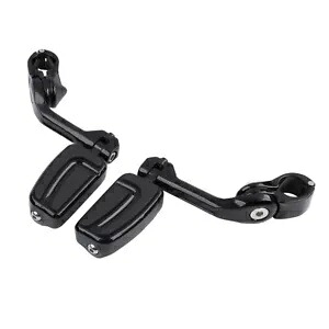 ユニバーサル 1.25 インチ エンジンガード フットペグ ロングアングルマウント ハーレーツーリングに適合 Universal 1.25” Engine Guards Foot Peg Long Angled Mount Fit For Harley Touring 【並行輸入品】