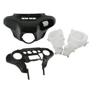 ブラックバットウィングインナーアウターフェアリングスピーカーカバーハーレーエレクトラグライド 2014-24 Black Batwing Inner Outer Fairing Speaker Cover For Harley Electra Glide 2014-24 【並行輸入品】