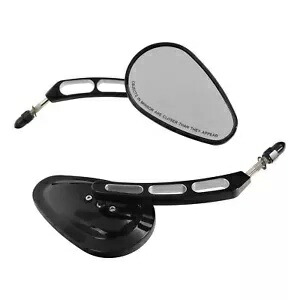 ハーレースポーツスター XL 883 1200 ツーリングロードグライド用ブラック 8mm リアビューミラー Black 8mm Rear View Mirrors For Harley Sportster XL 883 1200 Touring Road Glide 【並行輸入品】