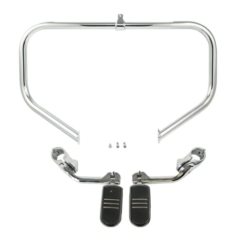 エンジンガードバー & ロングアングルフットペグ & ハーレーツーリンググライド 2009-23 用マウント Engine Guard Bar &Long Angled Foot Pegs & Mount For Harley Touring Glide 2009-23 【並行輸入品】