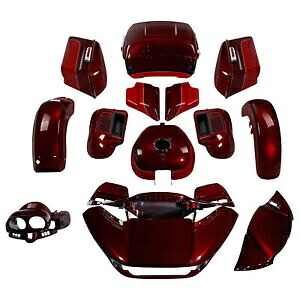ハーレー ロード グライド リミテッド 15-Up ミステリアス レッド サングロ用 フェアリング ボディ ペイント セット Fairing Body Paint Set For Harley Road Glide Limited 15-Up Mysterious Red Sunglo 【並行輸入品】