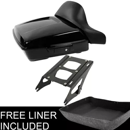 チョップドパック トランク バックレスト マウント ラック ハーレー ツアーパック ツーリング 14-アップ ブラック Chopped Pack Trunk Backrest Mount Rack For Harley Tour Pak Touring 14-Up Black 【並行輸入品】