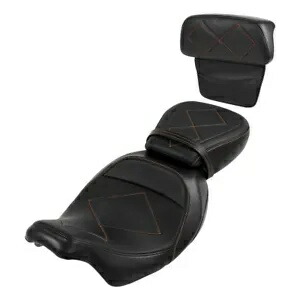 運転席助手席シート & バックレストパッド ハーレーツーリンググライド 14 以降に適合 Driver Passenger Pillion Seat & Backrest Pad Fit For Harley Touring Glide 14-Up 【並行輸入品】