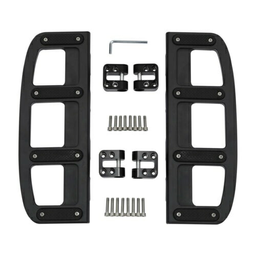 マットブラックドライバーライダーフットボードフロアボードハーレーストリートロードグライド09以降用 Matte Black Driver Rider Footboard Floorboard For Harley Street Road Glide 09-Up 【並行輸入品】