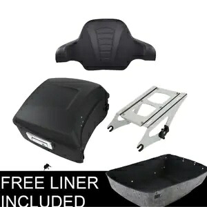 マットブラック キングパック トランクパッドラック ハーレーツアーパック ロードグライド 2014年以降に適合 Matte Black King Pack Trunk Pad Rack Fit For Harley Tour Pak Road Glide 2014-Up 【並行輸入品】