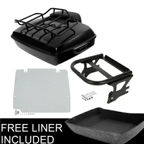 みじん切りパック トランク ラック プレート パッド ハーレー ツアー パック ロード グライド 97-08 ブラックに適合 Chopped Pack Trunk Rack Plate Pad Fit For Harley Tour Pak Road Glide 97-08 Black 【並行輸入品】