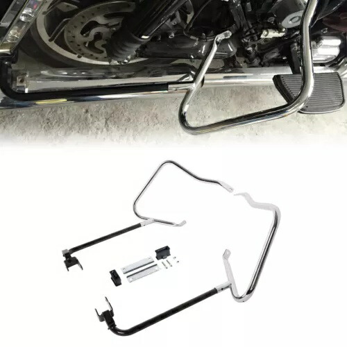 サドルバッグ ブラケット ガード クラッシュ バー ハーレー ツーリング ストリート ロード グライド 2014 以降用 Saddlebag Bracket Guard Crash Bars For Harley Touring Street Road Glide 2014-Up 【並行輸入品】