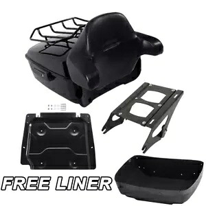 キングパック トランクマウントラックパッド ハーレーツアーパック ストリートグライド 14-24 ブラックに適合 King Pack Trunk Mount Rack Pad Fit For Harley Tour Pak Street Glide 14-24 Black 【並行輸入品】