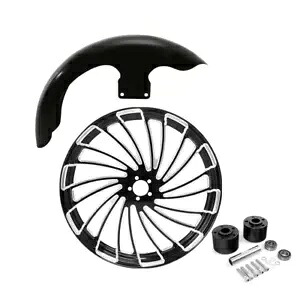 21 インチフロントフェンダーホイールリムシングルディスクハブハーレーツーリンググライド 2008-13 に適合 21'' Front Fender Wheel Rim Single Disc Hub Fit For Harley Touring Glide 2008-13 【並行輸入品】