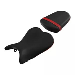 Pu レザーブラック + レッドライダー & 助手席スズキ GSXR 600 750 06-07 米国に適合 PU Leather Black+Red Rider & Passenger Seat Fit For Suzuki GSXR 600 750 06-07 US 【並行輸入品】