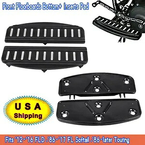 ライダー ドライバー フロアボード フットボード インサート & ボトム ハーレー ロードキング ソフテイル用 Rider Driver Floorboard Foot Board Inserts & Bottom For Harley Road King Softail 【並行輸入品】