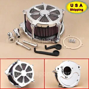クローム CNC コントラストカットエアクリーナーインテークフィルターハーレーツーリング FLHX FLHT 用 Chrome CNC Contrast Cut Air Cleaner Intake Filter For Harley Touring FLHX FLHT 【並行輸入品】