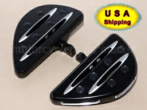 USA CNC カット後部助手席フットペグ ハーレー ツーリング FLT/FLH 93-15 ダイナ FLD 用 USA CNC Cut Rear Passenger Foot Pegs For Harley Touring FLT/FLH 93-15 Dyna FLD 【並行輸入品】