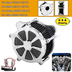 クロームエアクリーナーブラックインテークフィルターハーレーツーリングストリートグライドFLTRXに適合 Chrome Air Cleaner Black Intake Filter Fit For Harley Touring Street Glide FLTRX 【並行輸入品】