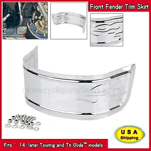 ハーレーエレクトラストリートトライグライドFLHX/R用クロームフレームフロントフェンダートリムスカート Chrome Flame Front Fender Trim Skirt For Harley Electra Street Tri Glide FLHX/R 【並行輸入品】
