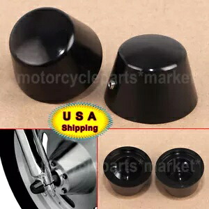 Harley Dyna Super Road Glide Sportster XL883用ブラックフロントアクスルキャップナットカバー Black Front Axle Cap Nut Cover for Harley Dyna Super Road Glide Sportster XL883 【並行輸入品】