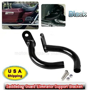 ブラックサドルバッグガードエリミネーターサポートブラケットハーレーエレクトラグライド米国用 Black Saddlebag Guard Eliminator Support Bracket Fit For Harley Electra Glide US 【並行輸入品】
