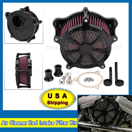 エアクリーナーレッドインテークフィルターハーレーツーリングソフテイル CVO ロードキング FLTRX 米国用 Air Cleaner Red Intake Filter For Harley Touring Softail CVO Road King FLTRX USA 【並行輸入品】