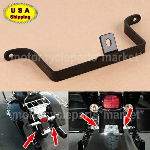 ハーレー FLH FLT USA 用ブラック サドルバッグからフェンダーまでのサポート ブラケット リア マウント Black Saddlebag-To-Fender Support Bracket Rear Mount For Harley FLH FLT USA 【並行輸入品】