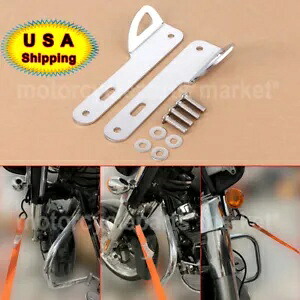 クローム フロント タイダウン ブラケット ティアドロップ ハーレー ツーリング エレクトラ トライ グライド用 Chrome Front Tie-Down Brackets Teardrop Fit For Harley Touring Electra Tri Glide 【並行輸入品】