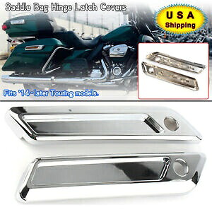 クローム サドルバッグ ヒンジ ラッチ カバー ハーレー ツーリング エレクトラグライド FLHTK 14+用 Chrome Saddle Bag Hinge Latch Covers For Harley Touring Electra Glide FLHTK 14+ 【並行輸入品】