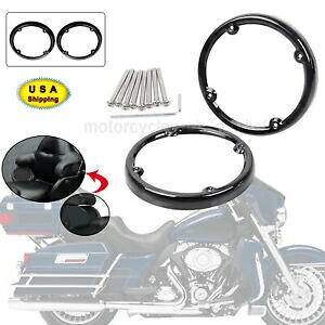 オートバイ ブラック リア ツアーパック スピーカー トリム ハーレー エレクトラ ストリート グライド FLHT 用 Motorcycle Black Rear Tour-Pak Speaker Trim For Harley Electra Street Glide FLHT 【並行輸入品】