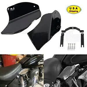 ブラックサドルヒートシールドエアディフレクターハーレーファットボーイソフテイルスリムFLS FLSTC用 Black Saddle Heat Shield Air Deflector For Harley Fatboy Softail Slim FLS FLSTC 【並行輸入品】