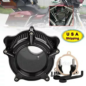 ブラックエアクリーナーインテークフィルターハーレーCVOロードキンググライドソフテイルFLHTK US用 Black Air Cleaner Intake Filter For Harley CVO Road King Glide Softail FLHTK US 【並行輸入品】
